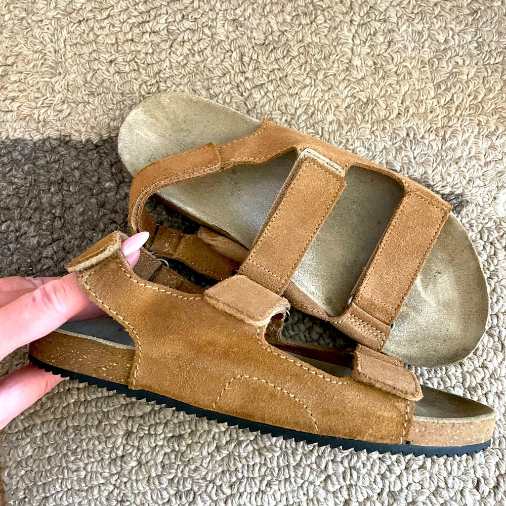 Mango Kids Brown Suede Sandals